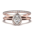 1.75 Carat Pear Cut Moissanite Engagement Ring in 925 Sterling Silver With 18k Rose Gold Plating N266