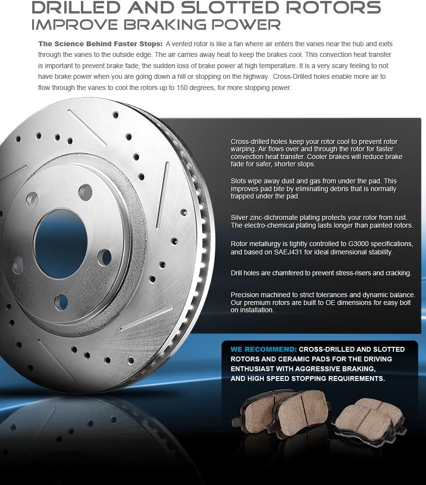 Powder Coated Red Calipers Rotors Ceramic Pads Performance Kit V5145