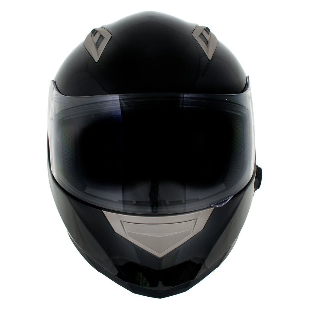 Gloss Black Full Face Motorcycle Helmet with Intercom S98986