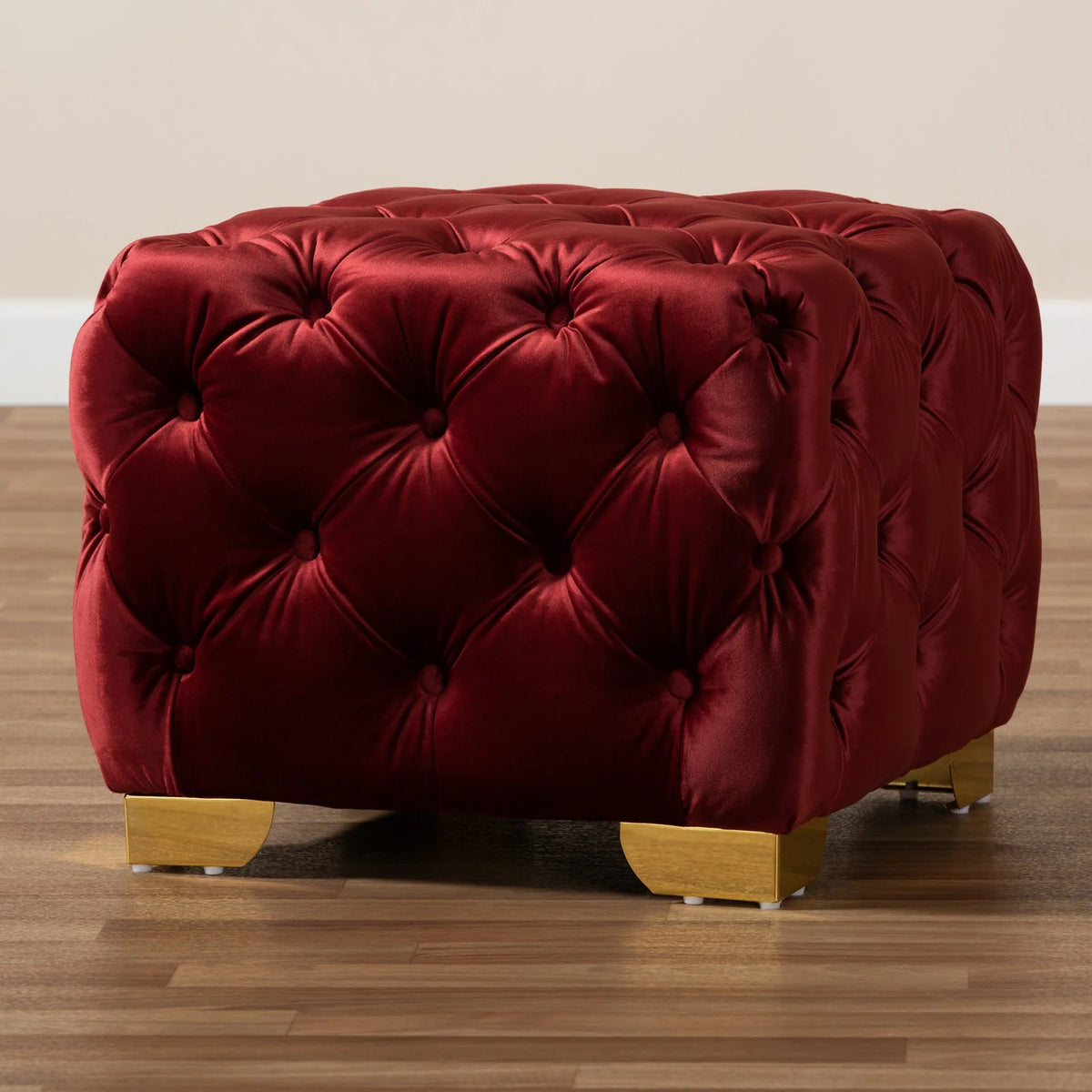 Royal Blue Velvet Ottoman F900