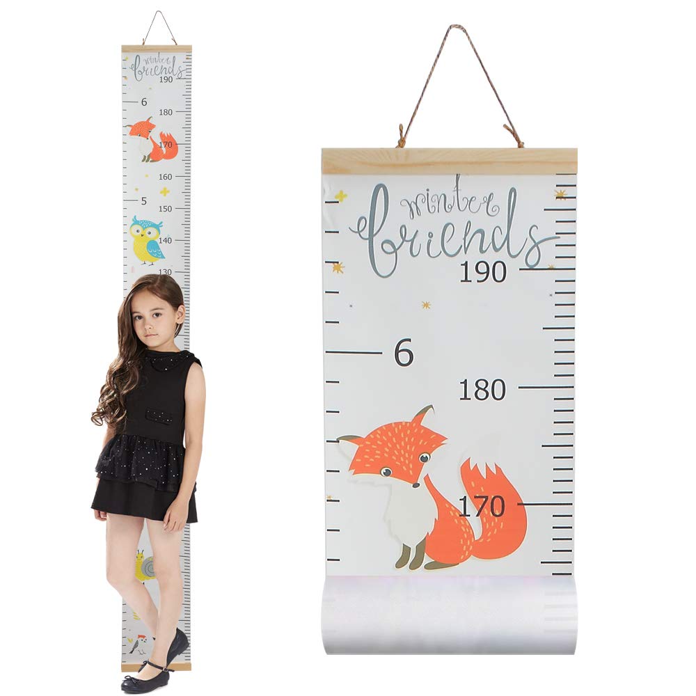 Wall Nursery Decor with Canvas & Wood Frame Height Measurement Ruler G81779