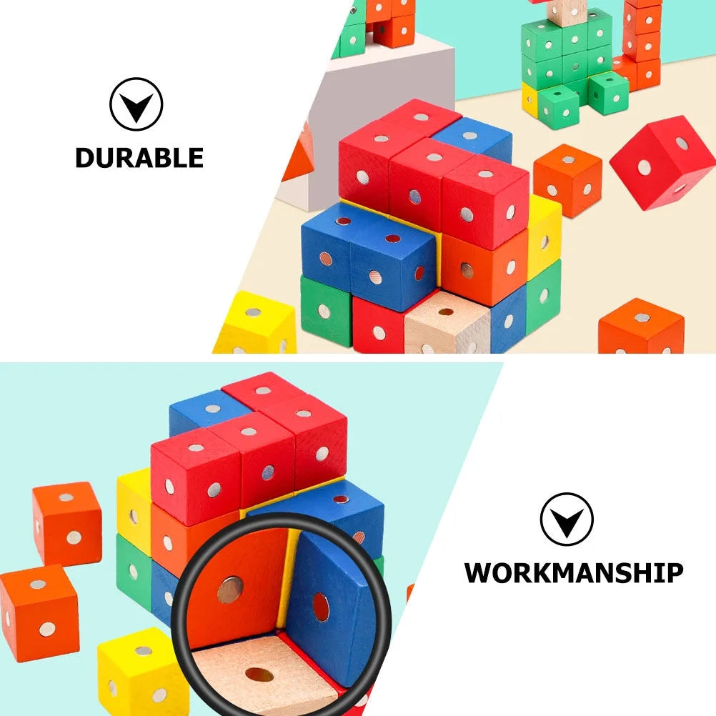 30 Pcs Magnetic Building Blocks Wooden Cube Toys I806