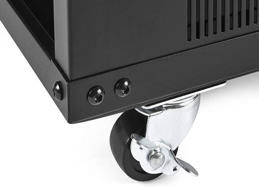 15U Portable Rolling Network Rack with Adjustable Depth I265369