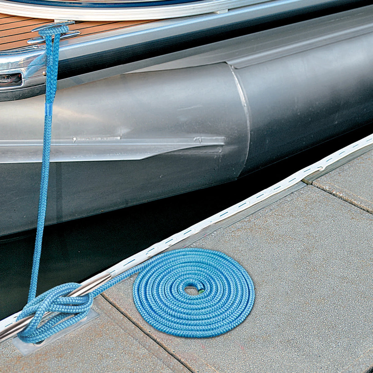 Marine-Grade Double-Braided Nylon Dock Line with 12” Eyelet L9121