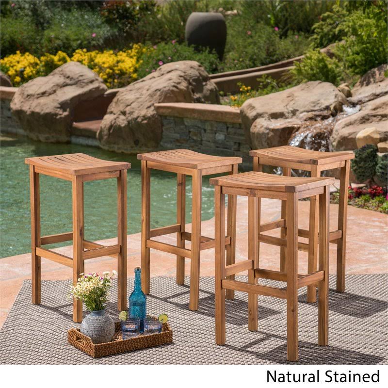 Natural Acacia Wood Barstools (Set of 4) D976574