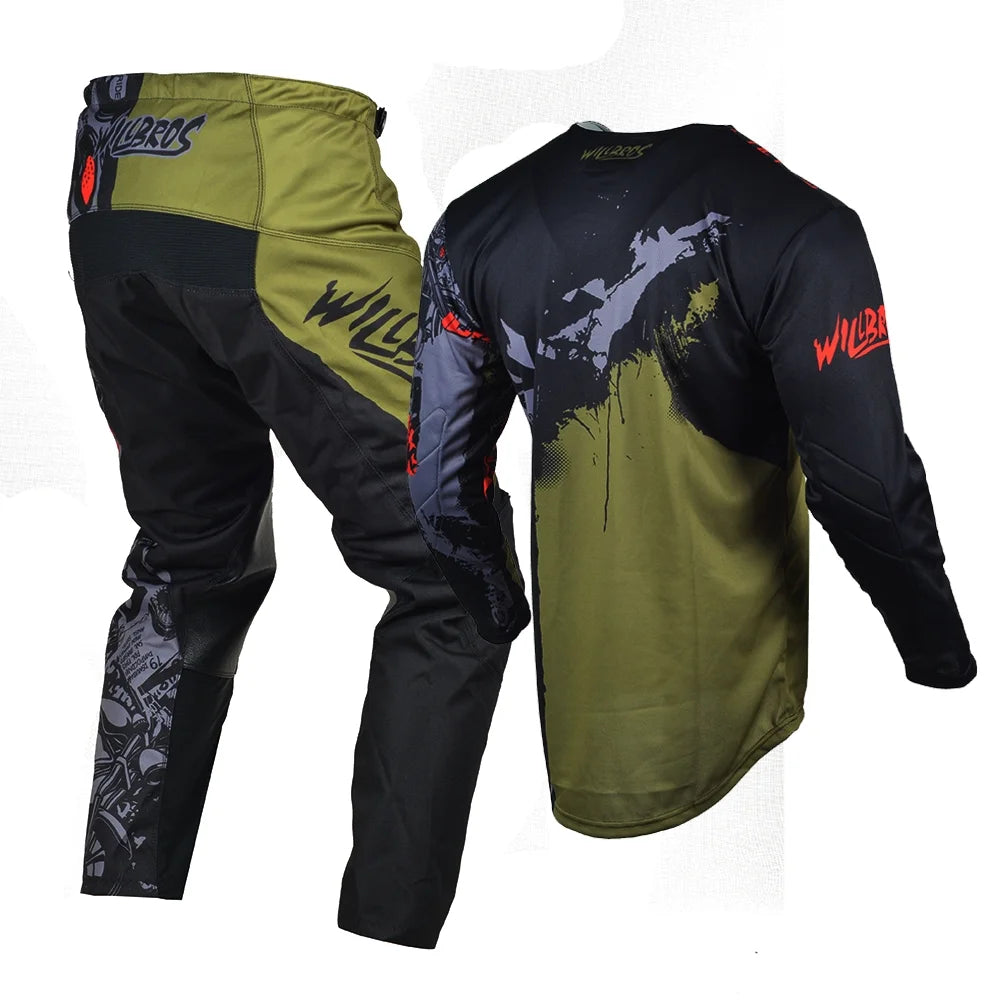 Youth Motocross Jersey Pants Combo Set Brown X7461