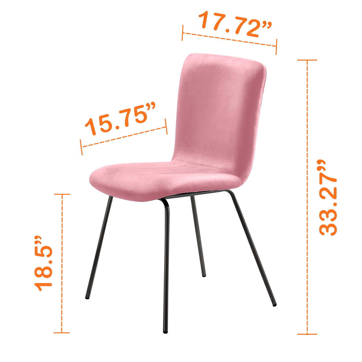 Set of 2 Velvet Dining Chair with Black Metal Legs A952