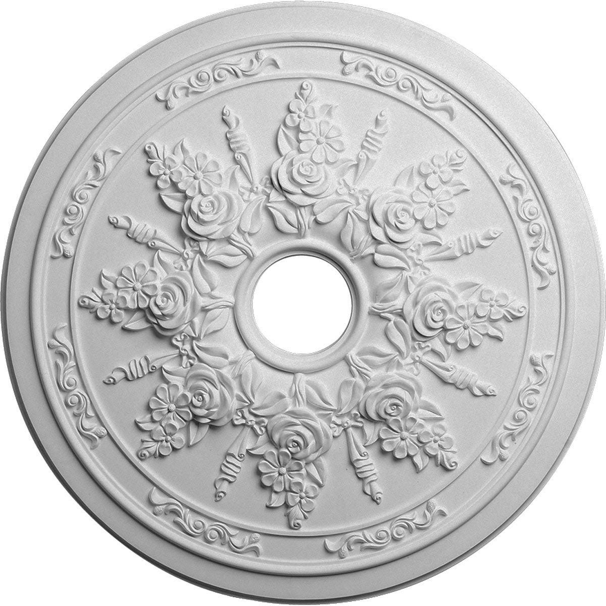 Rose and Ribbon Ceiling Medallion Hand-Painted Antique Copper A43030