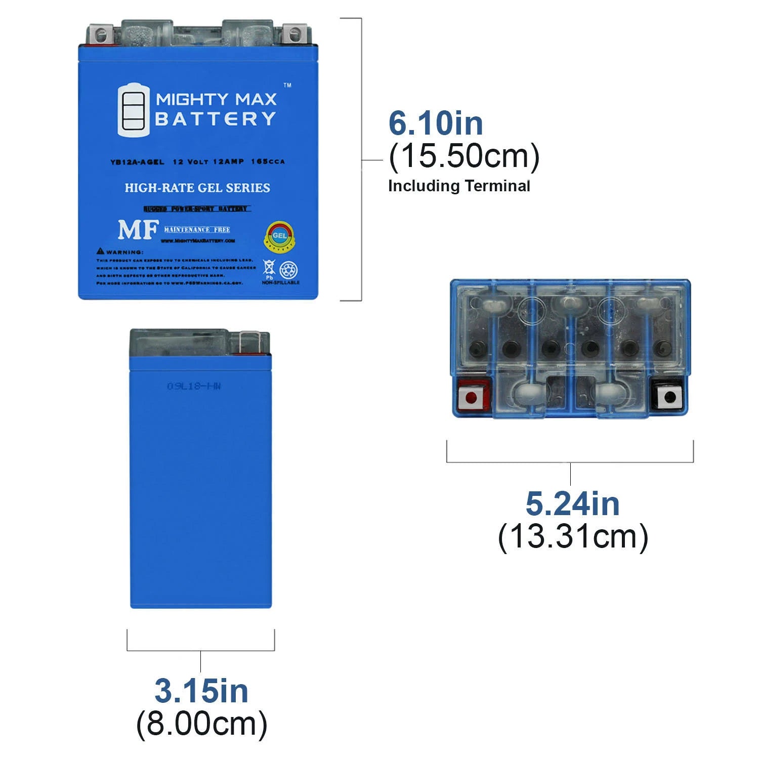12V 12Ah 165cca Gel Battery R452032