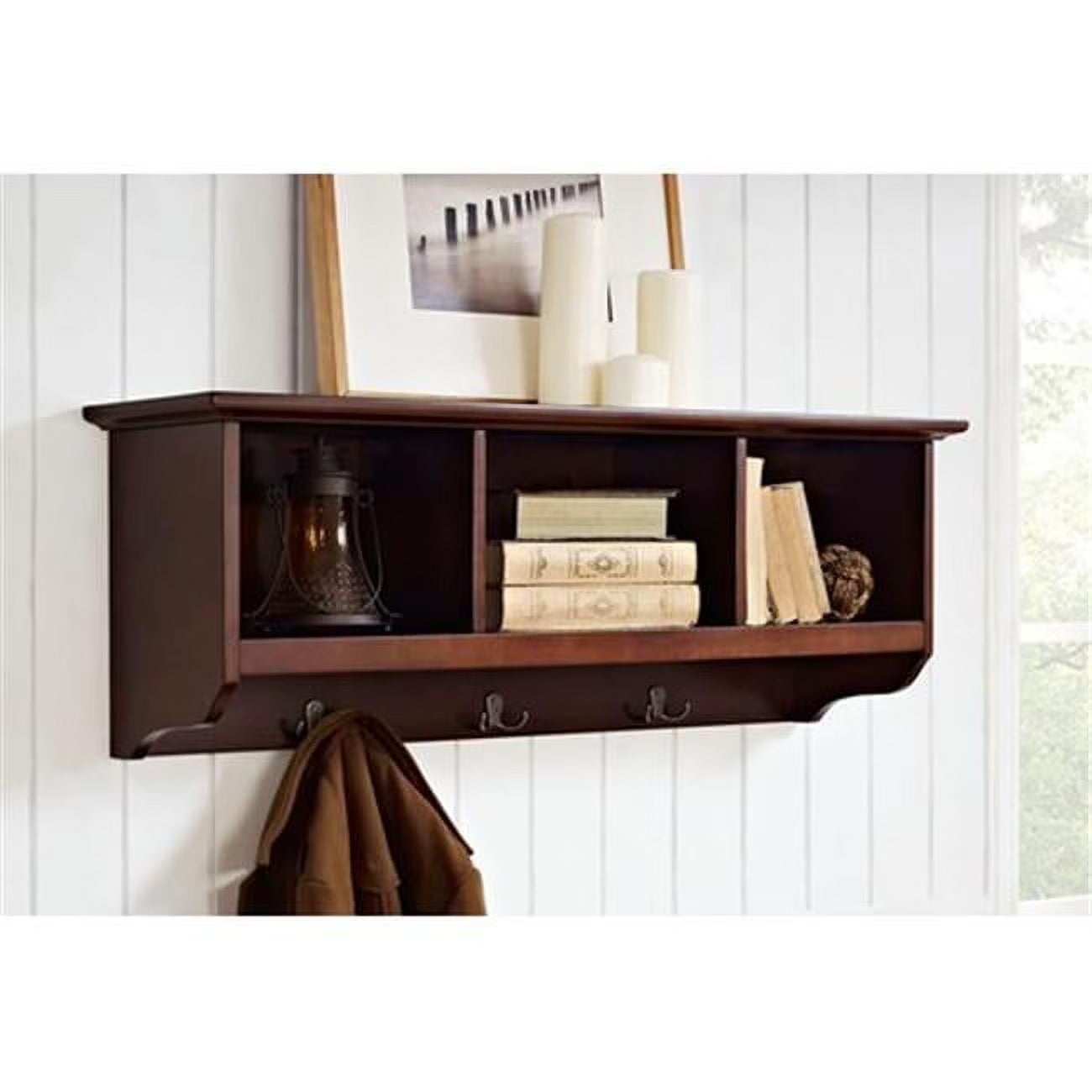 Mahogany Wall Mounted Coat Rack R7514
