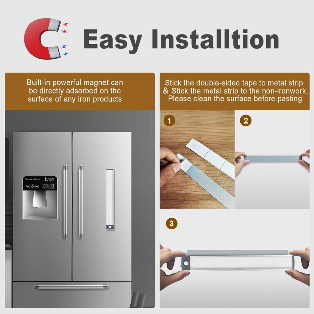 54 LEDs Wireless Motion Sensor Rechargeable Cabinet Light Bars (2Packs) O2138