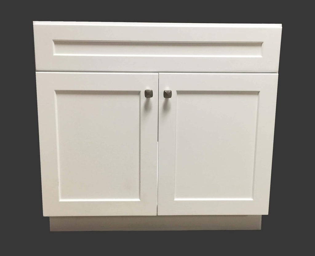 White Shaker Single-Sink Bathroom Vanity Base Cabinet C754086