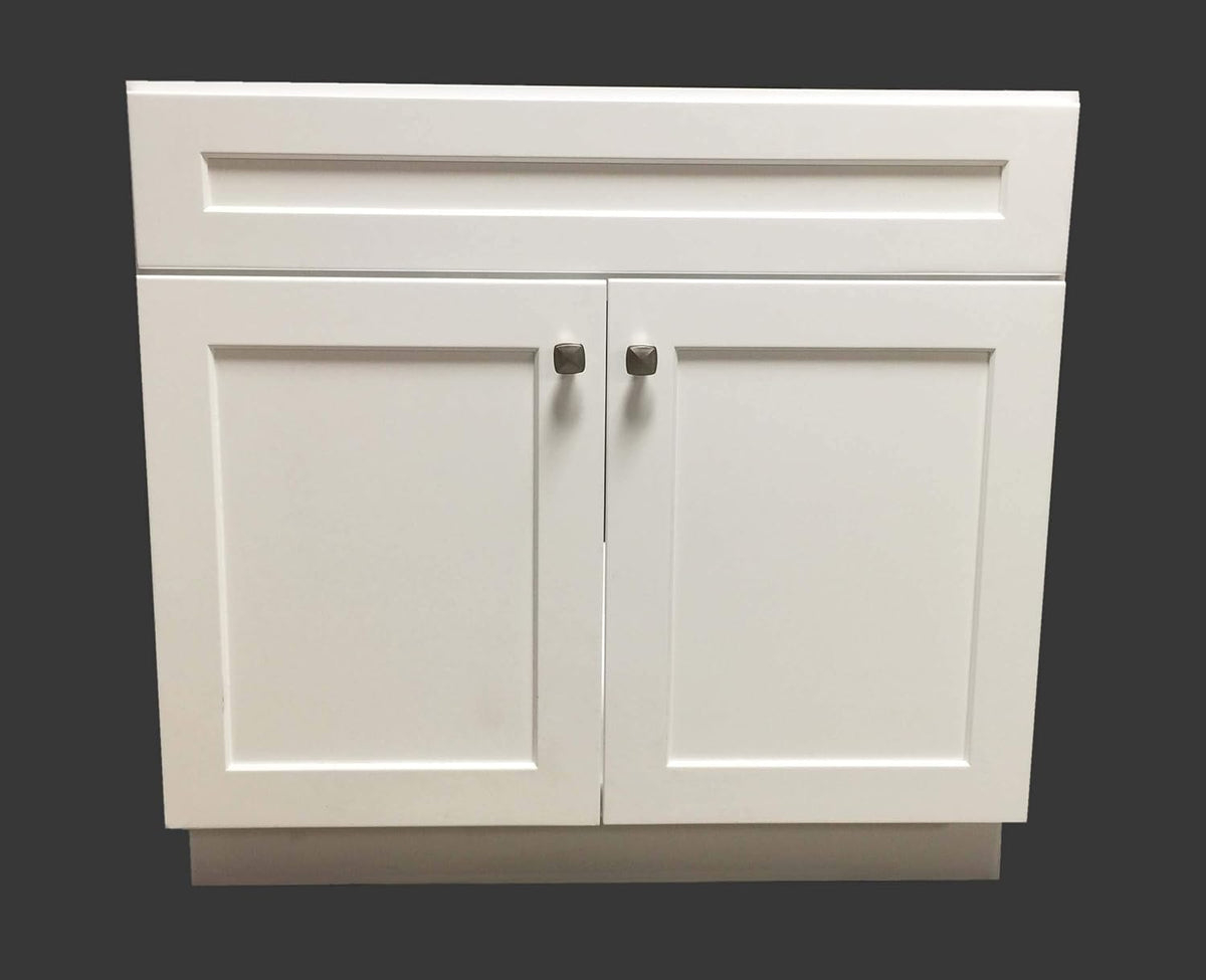 White Shaker Single-Sink Bathroom Vanity Base Cabinet C754086