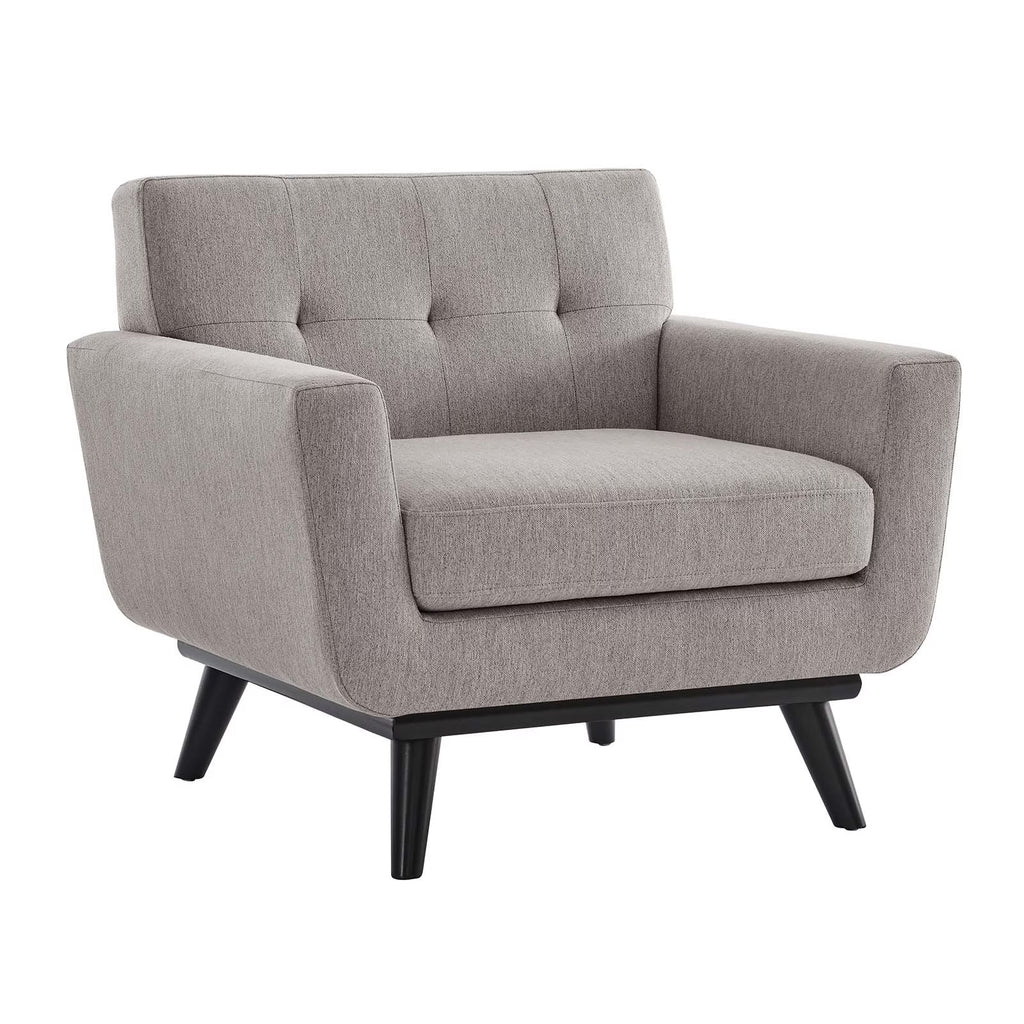 Gray Herringbone Fabric Armchair Y62053