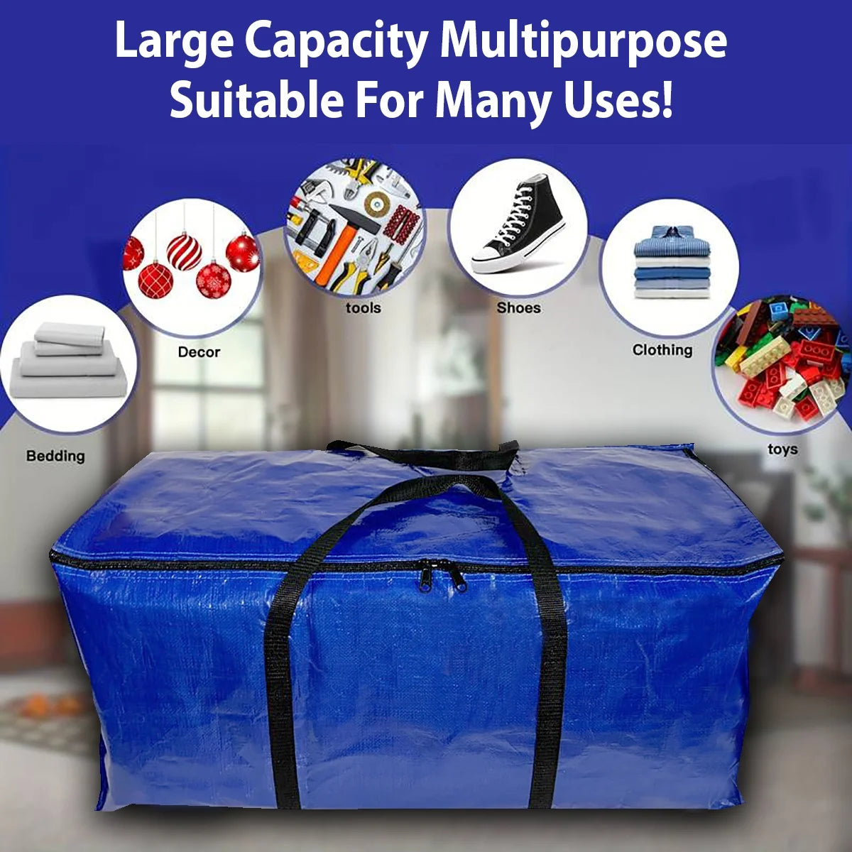 6 Pack 24 gal Moving Storage Bags with Top Zipper L6327