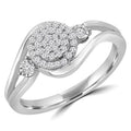 0.2 CTW Round Diamond Cluster Engagement Ring in 14K White Gold Z8584