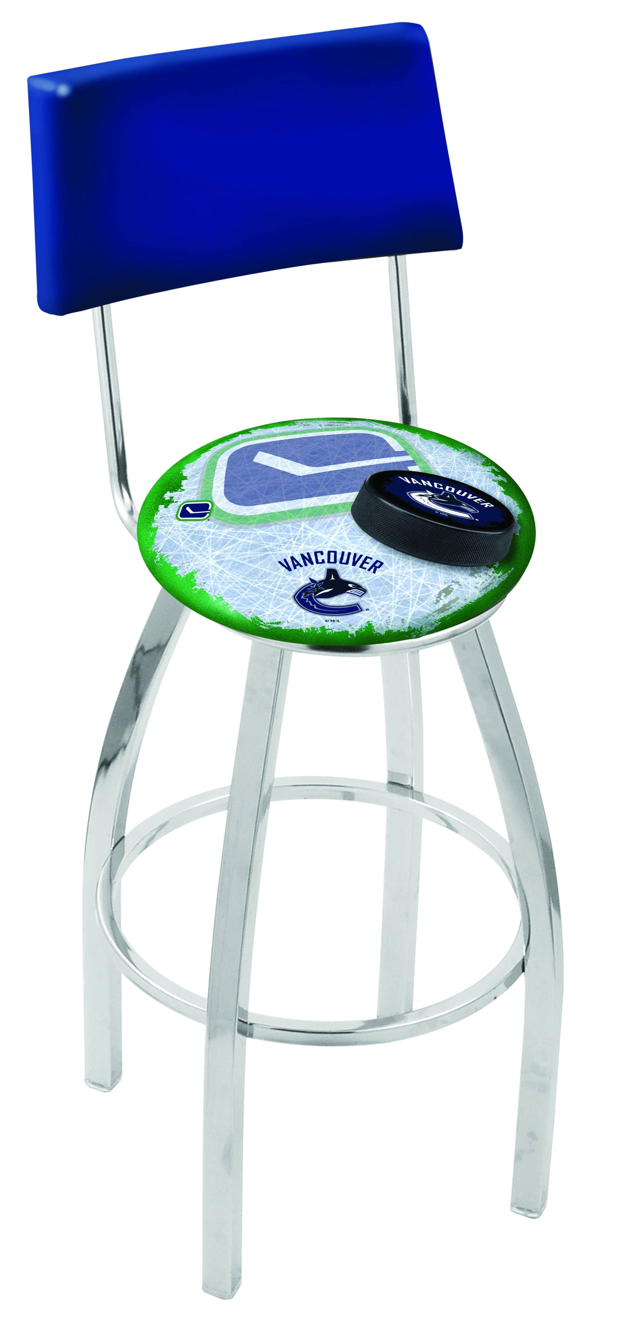 Chrome Swivel Bar Stool with A Back C671