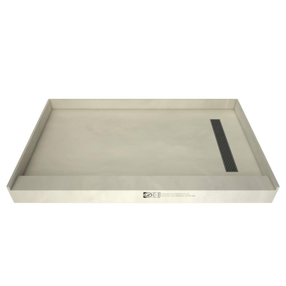 Trench Shower Pan, 42x22 W x 36x22 D, Brushed Nickel J646