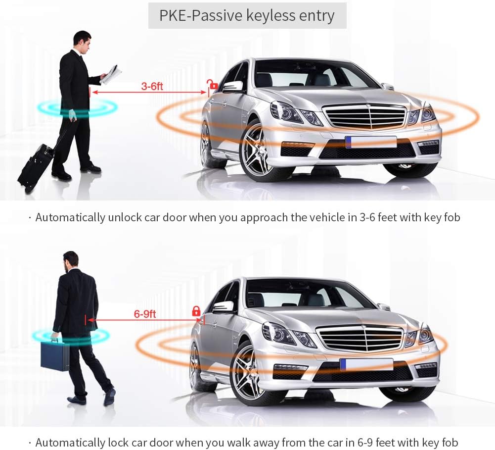 Rolling Code PKE Car Alarm System with Remote Starter L94867