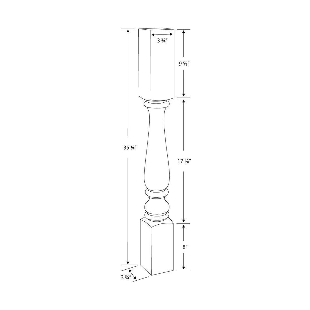 Unfinished Solid Cherry Kitchen Island Leg M670