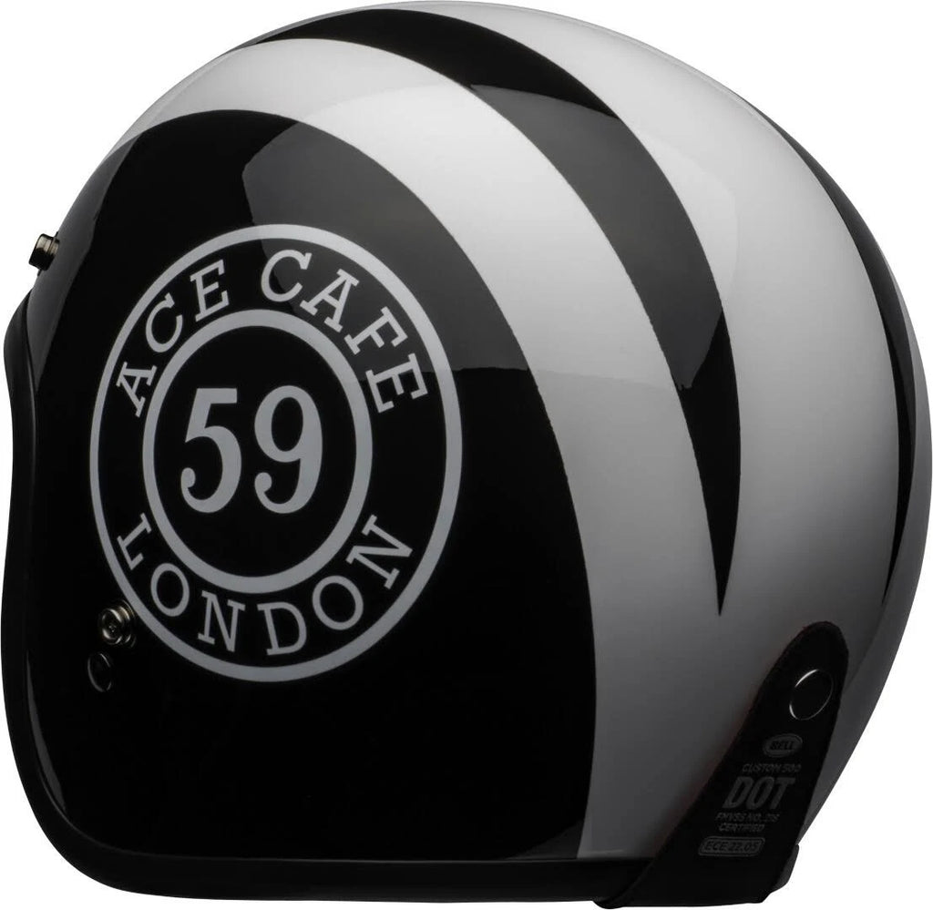 Gloss Black-White Motorcycle Helmet G22290