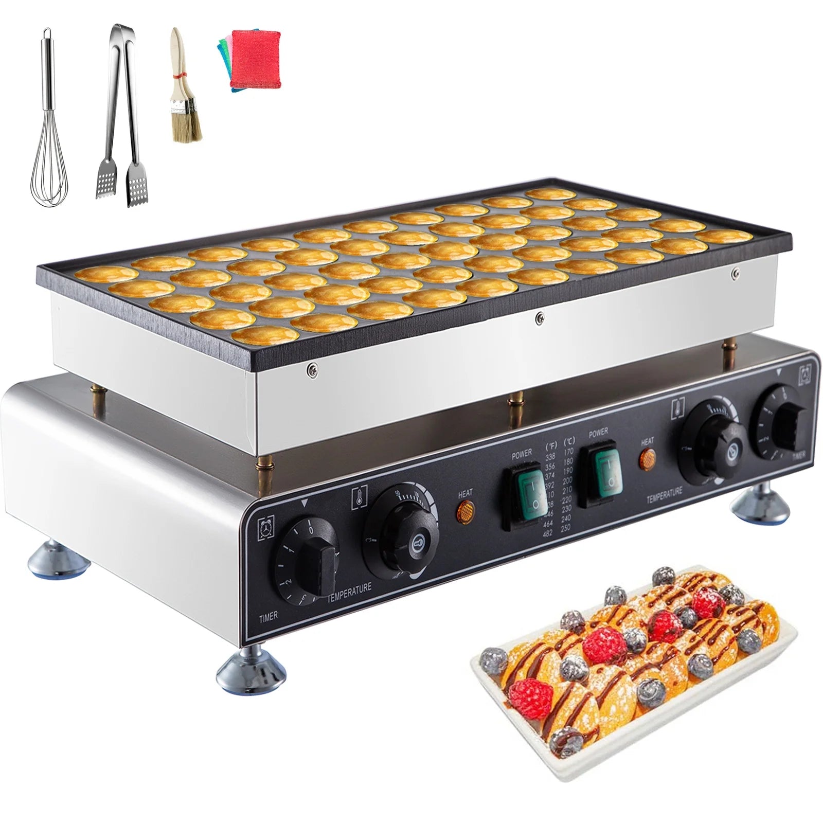 50PCS 1700W Commercial Electric Nonstick Waffle Maker Machine 1.8 Inches 110V Mini Dutch Pancake Baker X1680