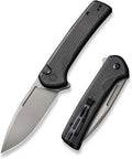 Black Micarta Button Lock Folding Knife Q92488