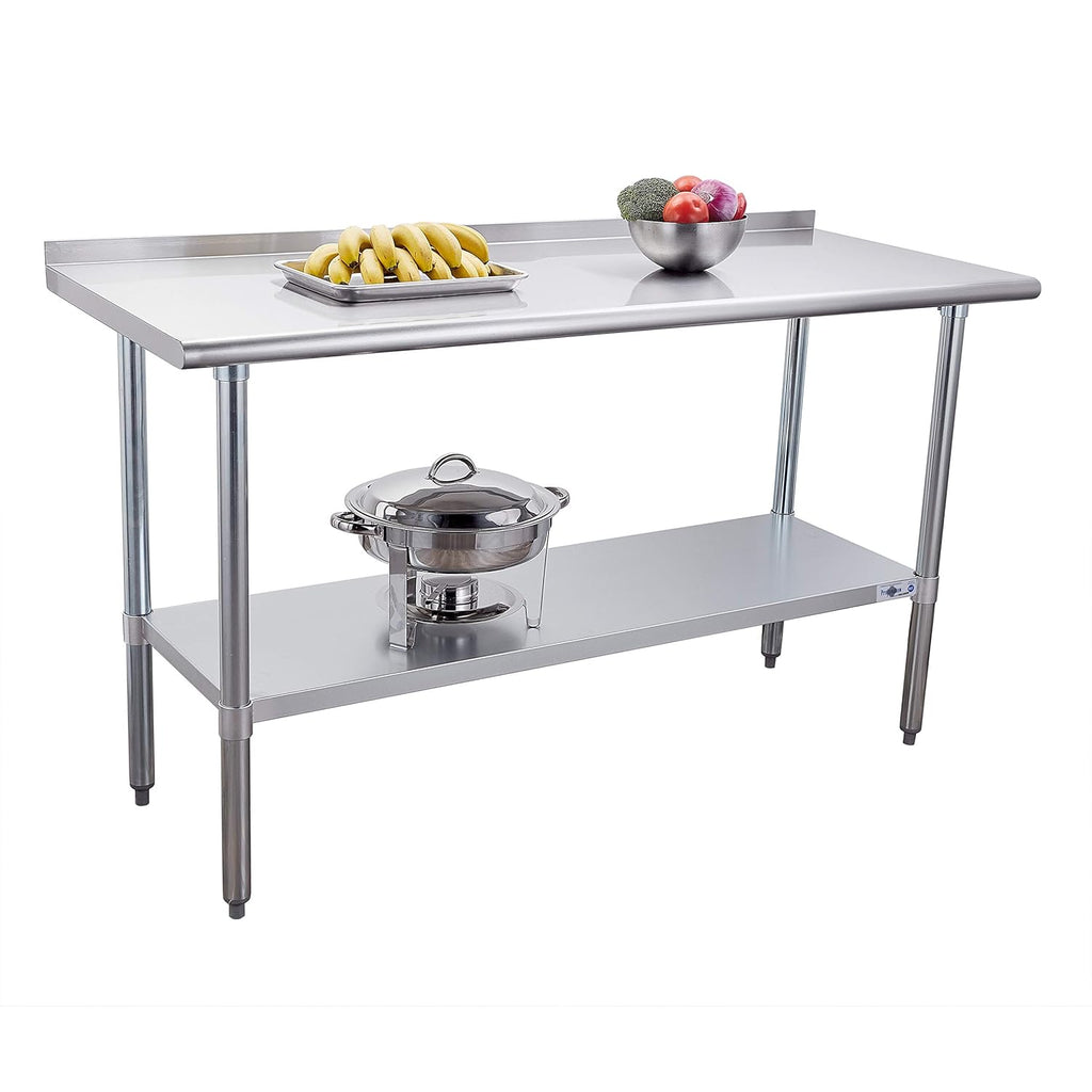 24×60 Inch Stainless Steel Commercial Work Table with Backsplash and Undershelf U733252
