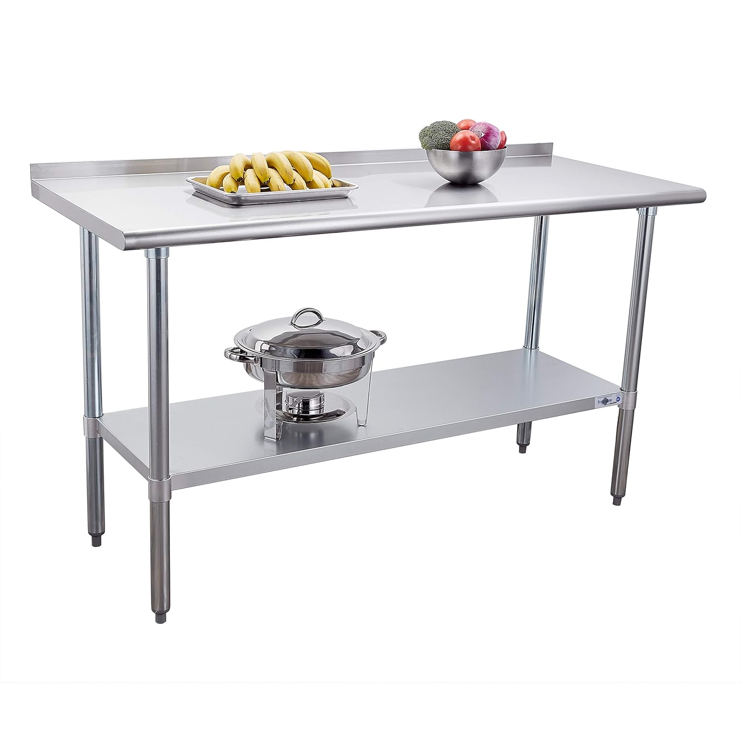 24×60 Inch Stainless Steel Commercial Work Table with Backsplash and Undershelf U733252