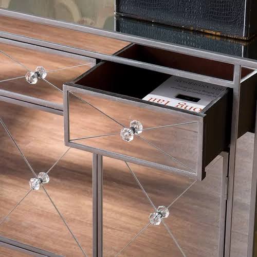 Silver 2-Drawer Accent Cabinet T34046