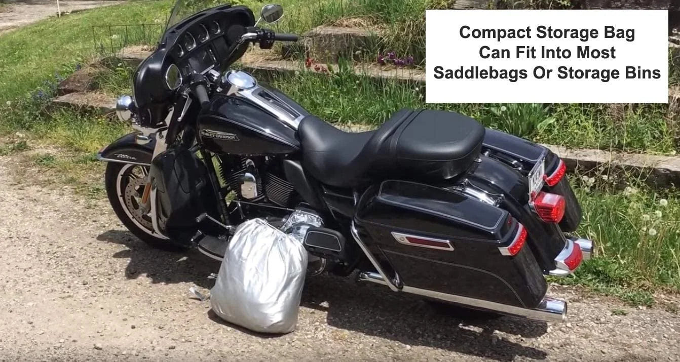 Motorcycle Cover with Reinforced Securing Straps and Storage Bag P8935