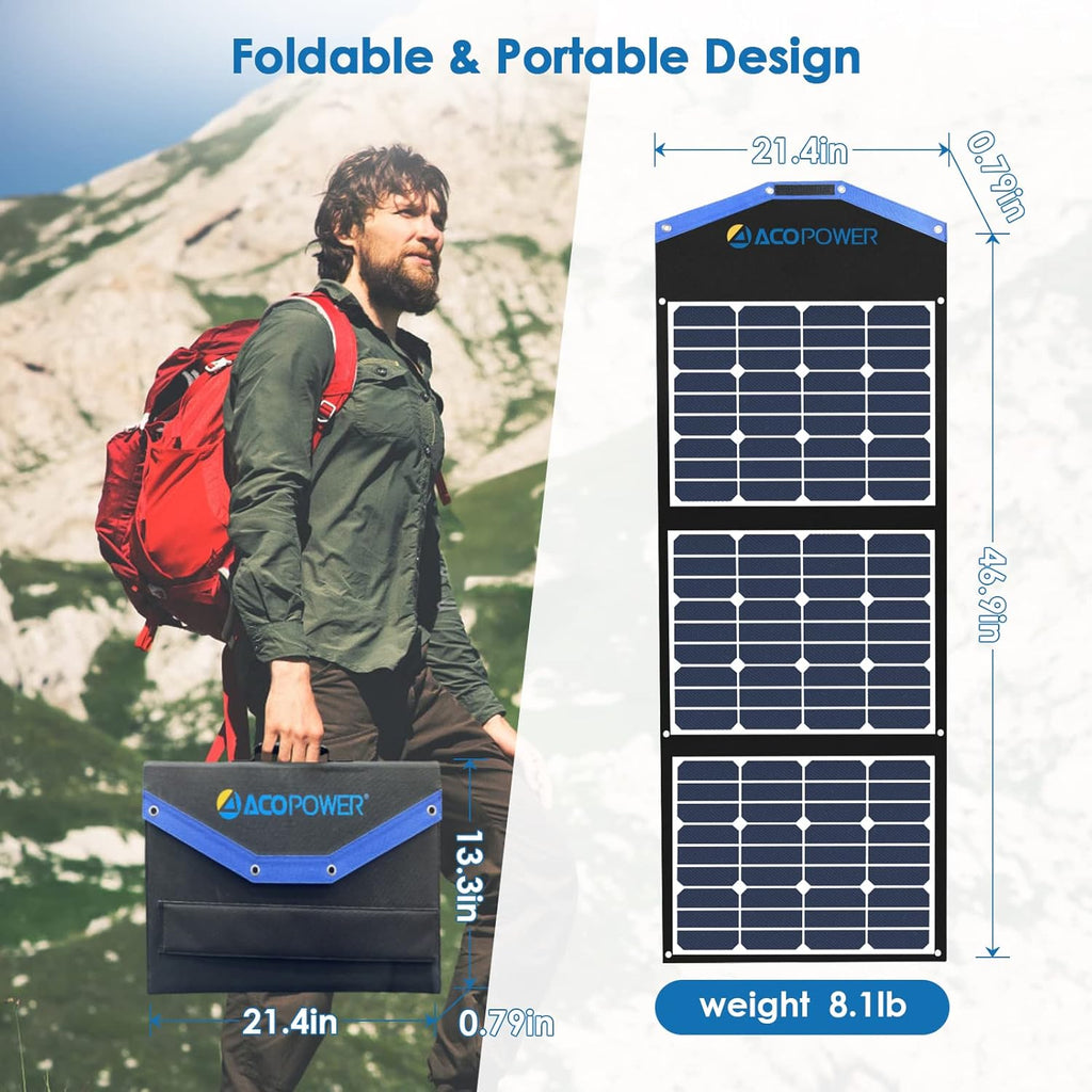 120W Foldable Solar Panel Suitcase with 20A Charge Controller Z930