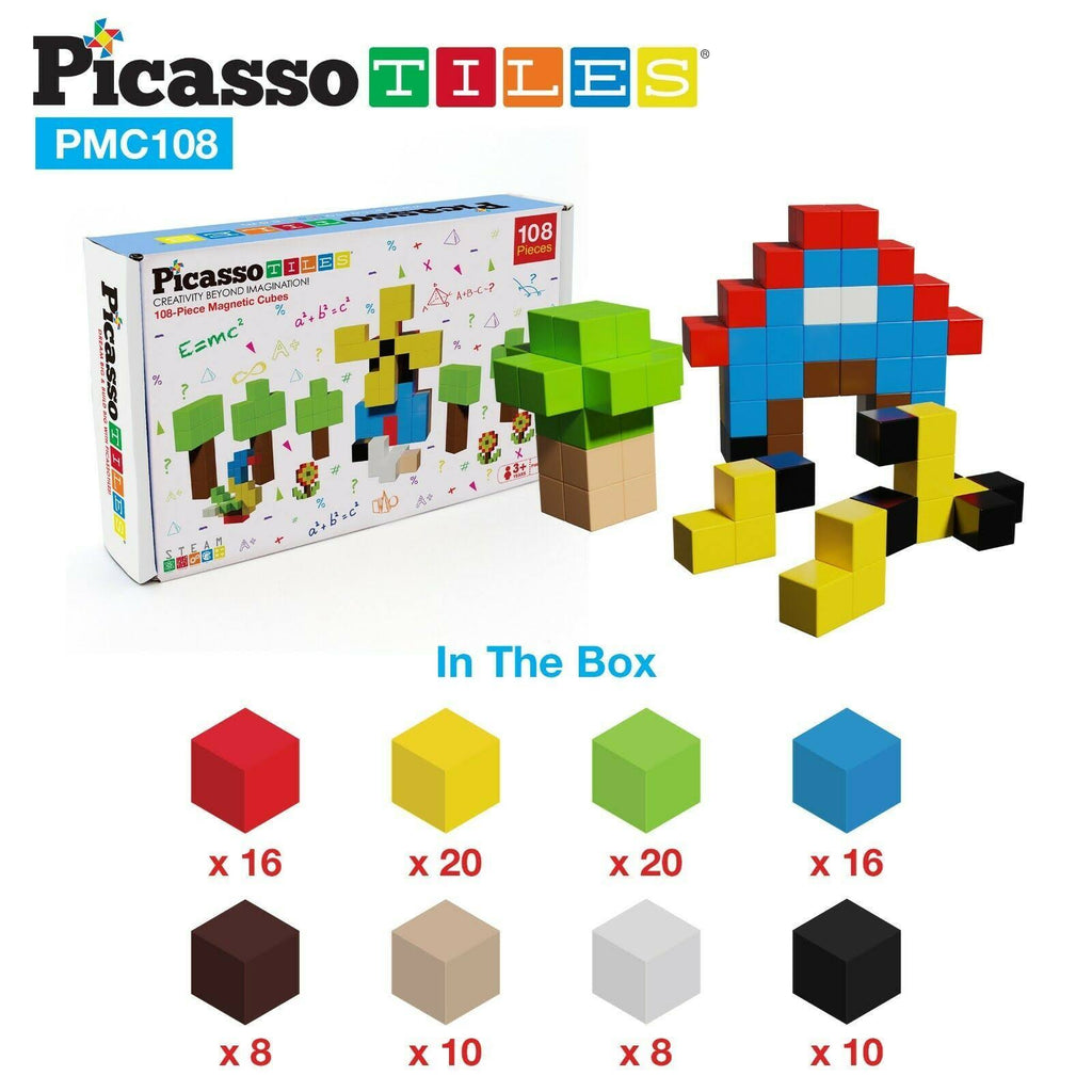 108 Piece Magnetic Building Cubes Toy Set Y80059