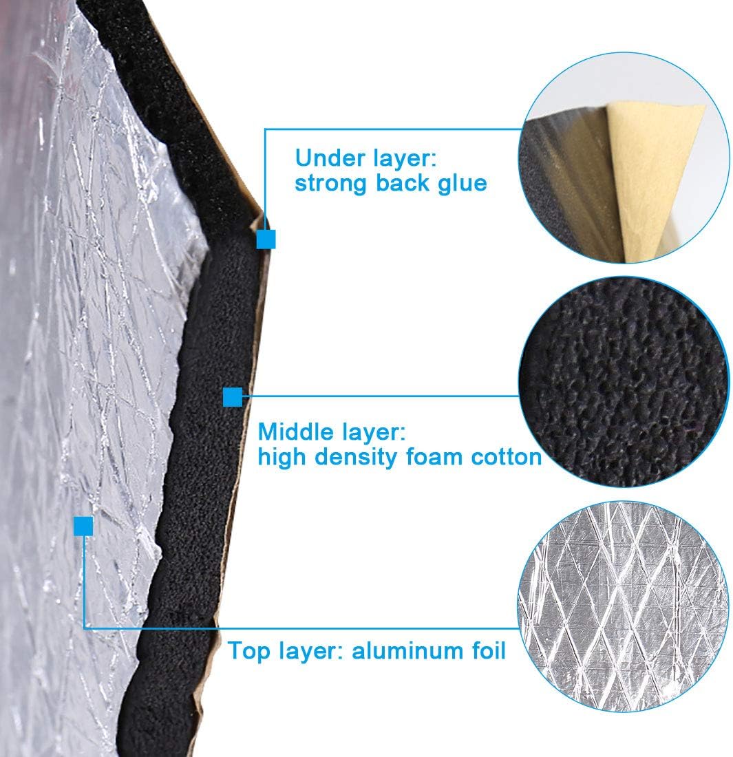 Heat Sound Deadening Insulation Mat 118x39inch Pack of 2 J12353