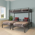 Black Triple Bunk Metal Beds, Twin Over Twin/Twin Bunk Bed P162449