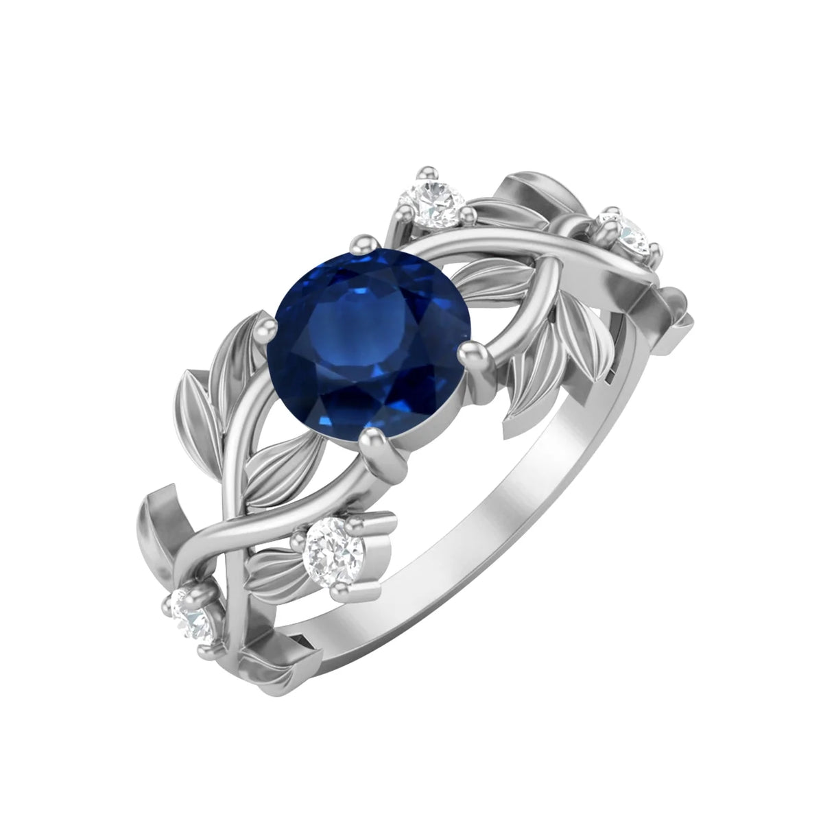 Blue Sapphire 925 Silver Solitaire Ring J16328