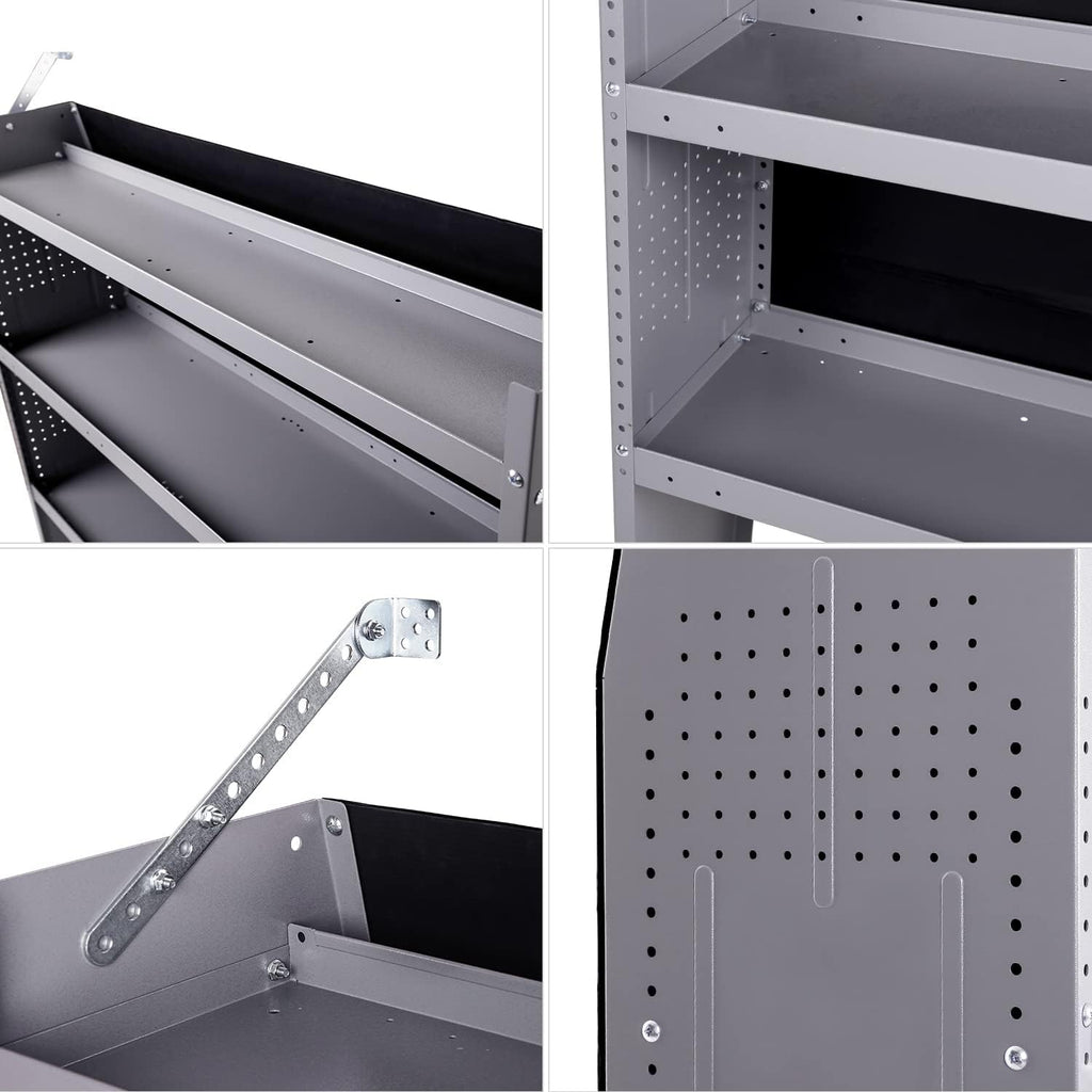 Steel Van Shelving Storage System, Set of 2, 52" W x 46" H x 13" D J5606