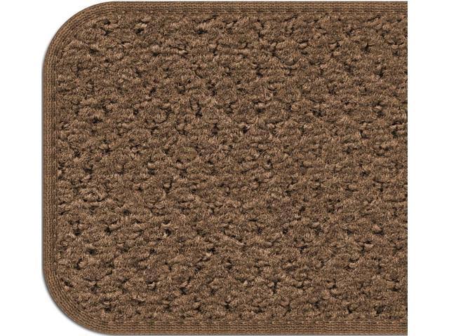 Set of 12 Attachable Carpet Stair Treads, Toffee Brown, 8 in. x 23.5 in. K8825