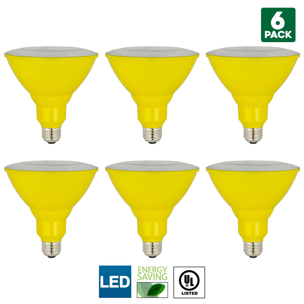 Yellow PAR38 LED Floodlight Bulb, 8W, E26 Base, Wet Location B481935