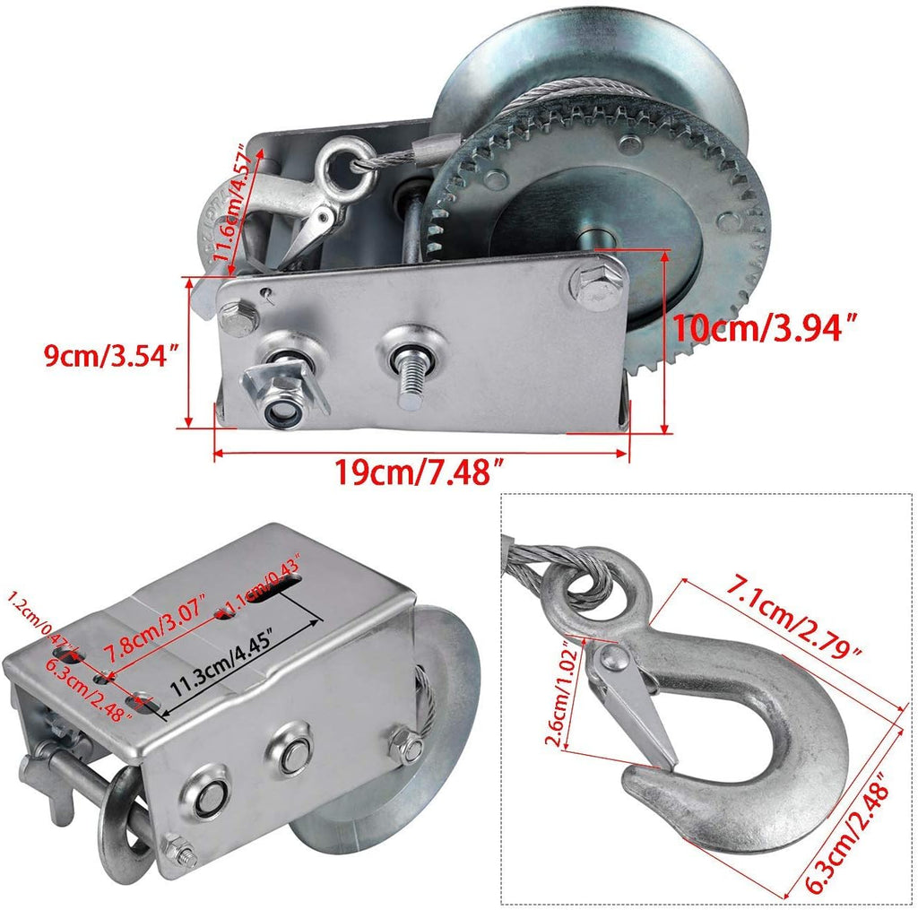 3500lbs Steel Hand Winch Cable, Pack of 2 Z446