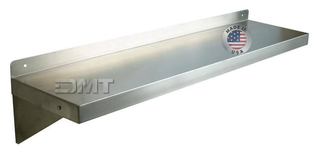 Stainless Wall Shelf 48 x 10 Deep 16 Gauge 304 L Steel H6381