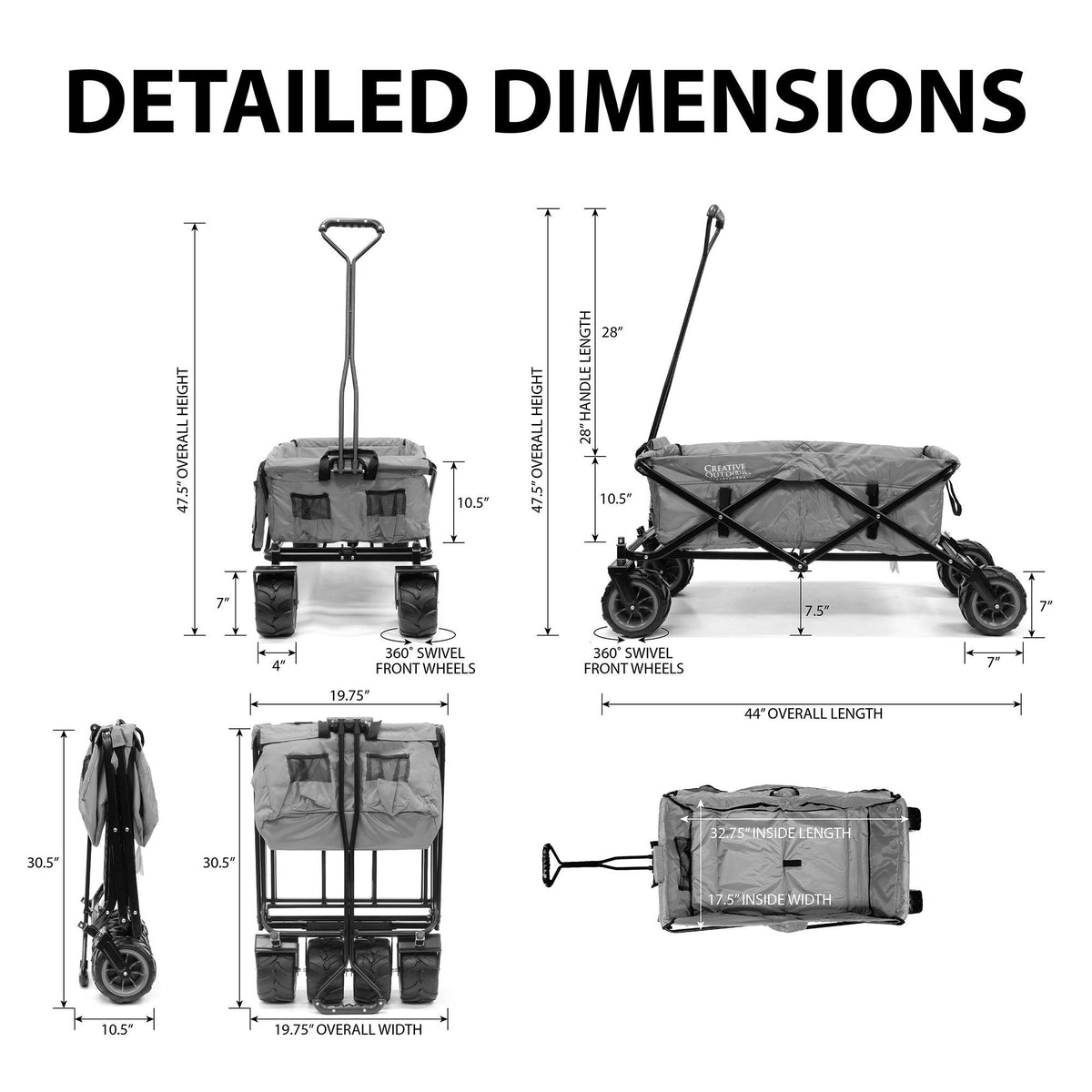 Black/Yellow All-Terrain Folding Wagon O962995