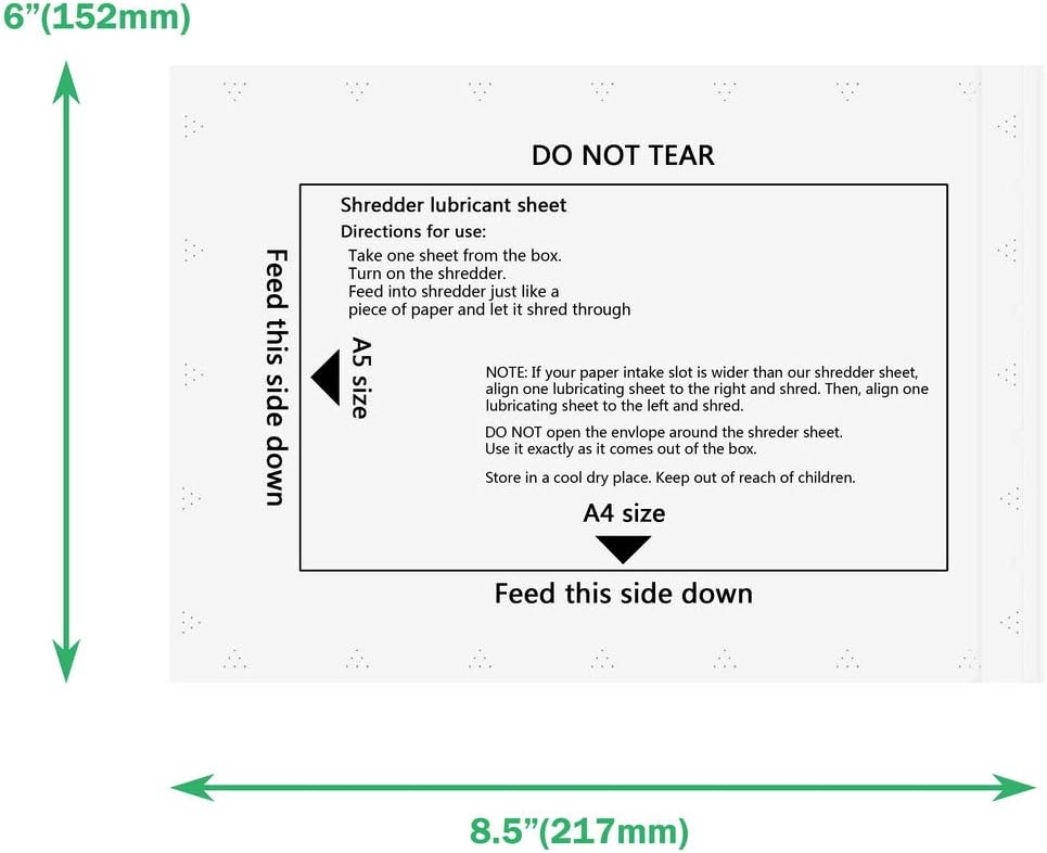 Shredder Lubricant Sheets (30 Pack) U825