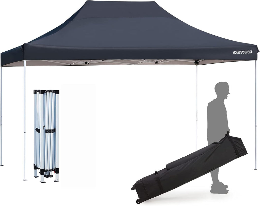 10x15 Pop up Canopy Tent with Roller Bag, Folding Patio Canopies Height Adjustable, Anti-UV & Waterproof, Sandbags x 4 (White) I2123