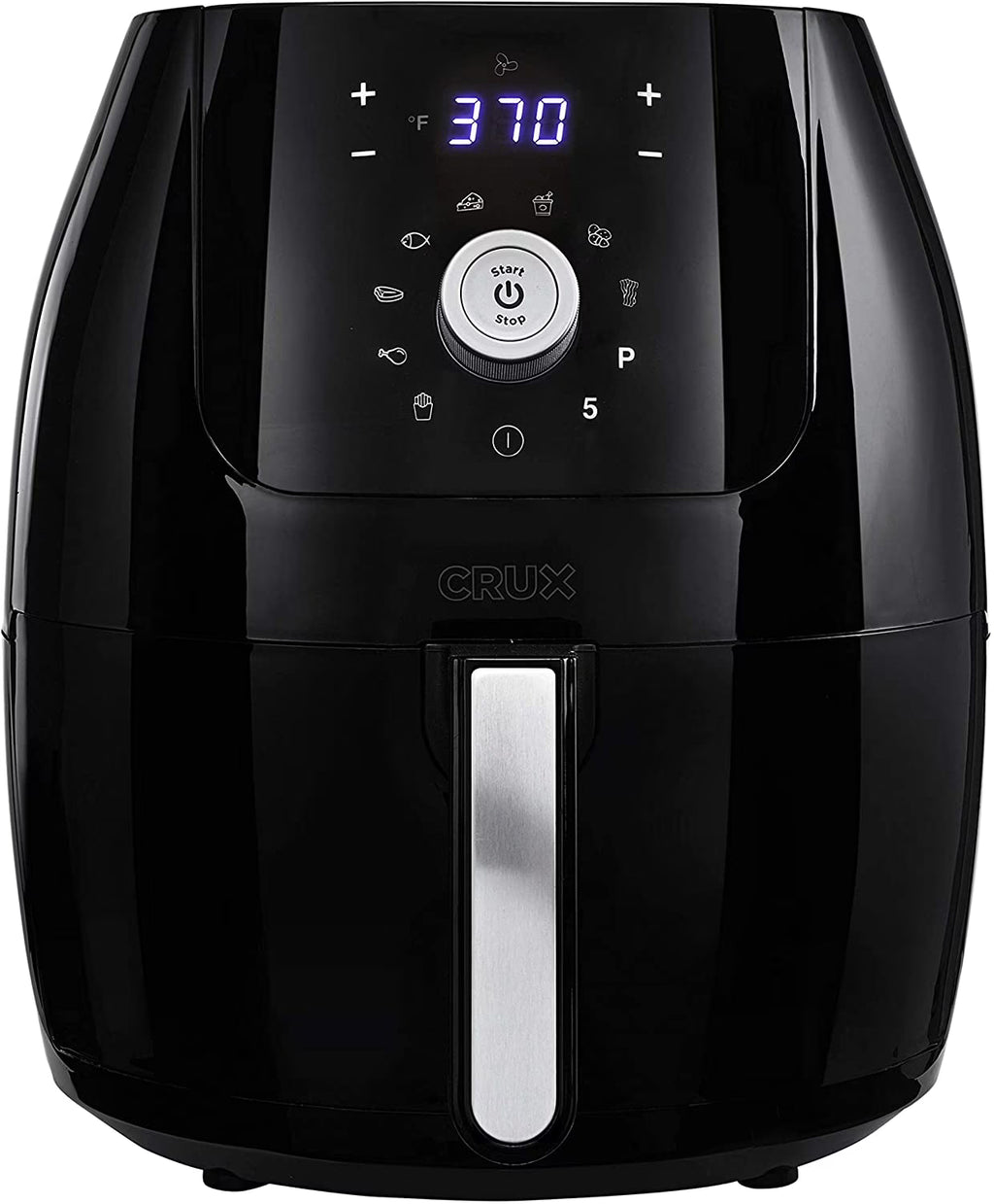 6 Qt Digital Air Fryer with Nonstick Removable Pan and Crisping Tray, Black G2422