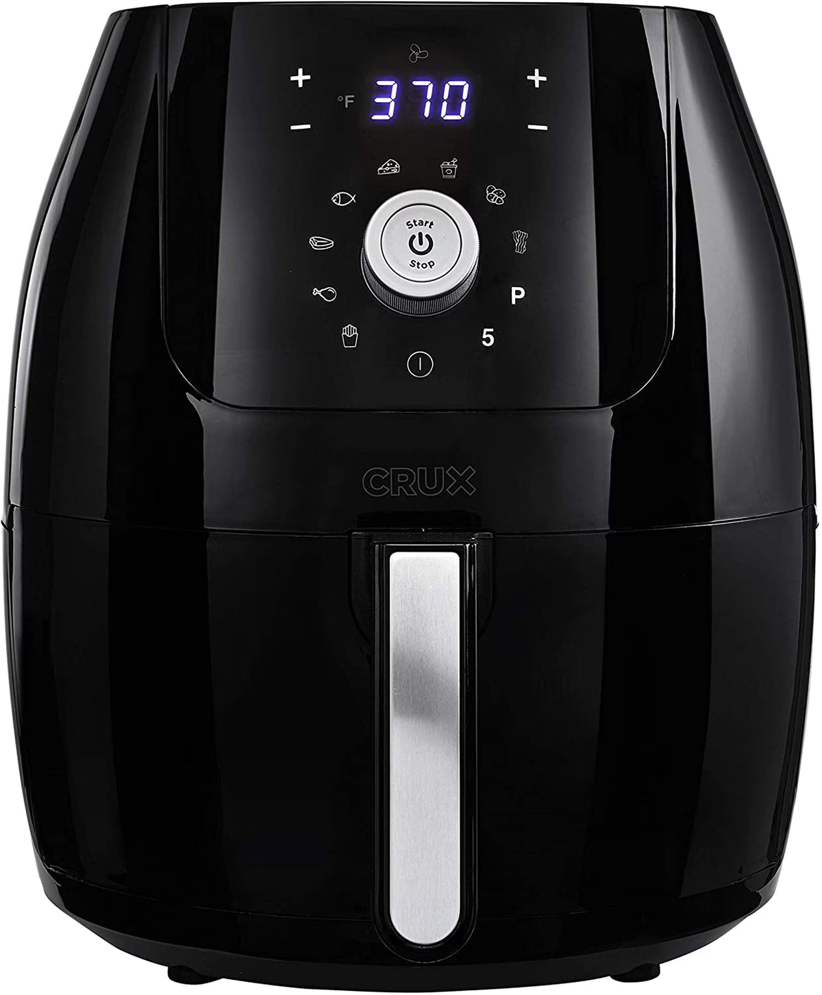 6 Qt Digital Air Fryer with Nonstick Removable Pan and Crisping Tray, Black G2422