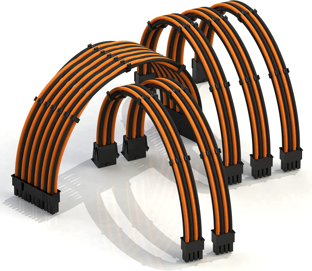 30cm PSU Cable Extension 18AWG Oxygen Free Copper Teflon Jacket Mod GPU PC w/Comb Kit 24 P (20+4) CPU 8 P (4+4) GPU 8 P (6+2) Set 300mm Blue G639765