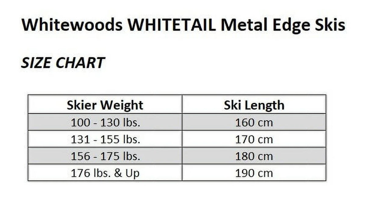 Whitewoods WHITETAIL Metal Edge Cross-Country NNN Ski Pkg 160cm G37760
