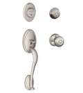 Satin Nickel Handleset with Double Cylinder Deadbolt and Georgian Knob S30586