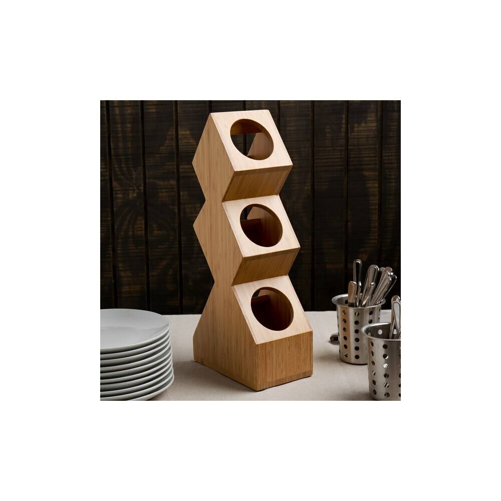 Bamboo 3-Compartment Cylinder Display J6516